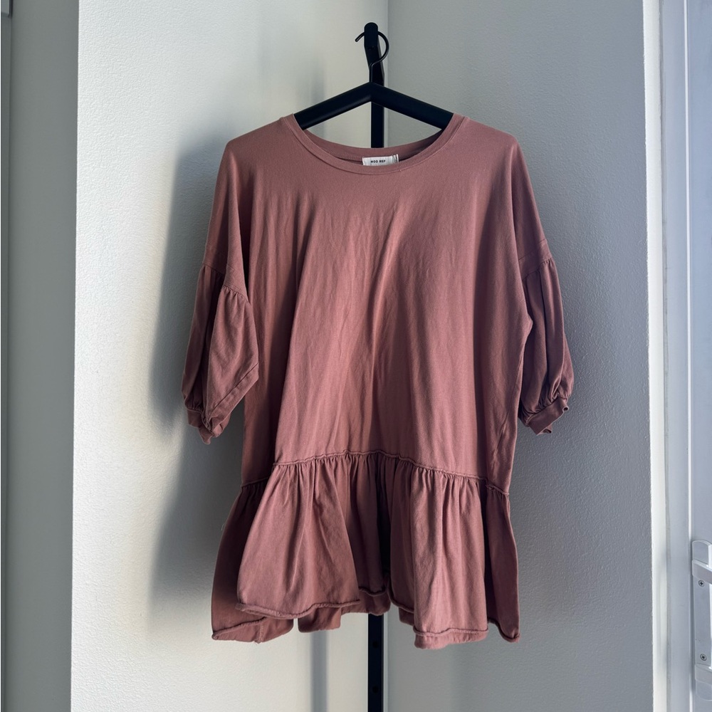 Mod Ref Mauve Peplum Top